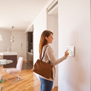 Img of someone looking at their security system